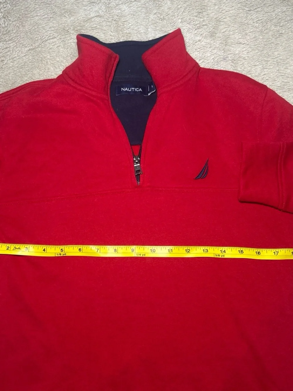 Nautica Men's Bright Red Half-Zip Fleece Pullover
